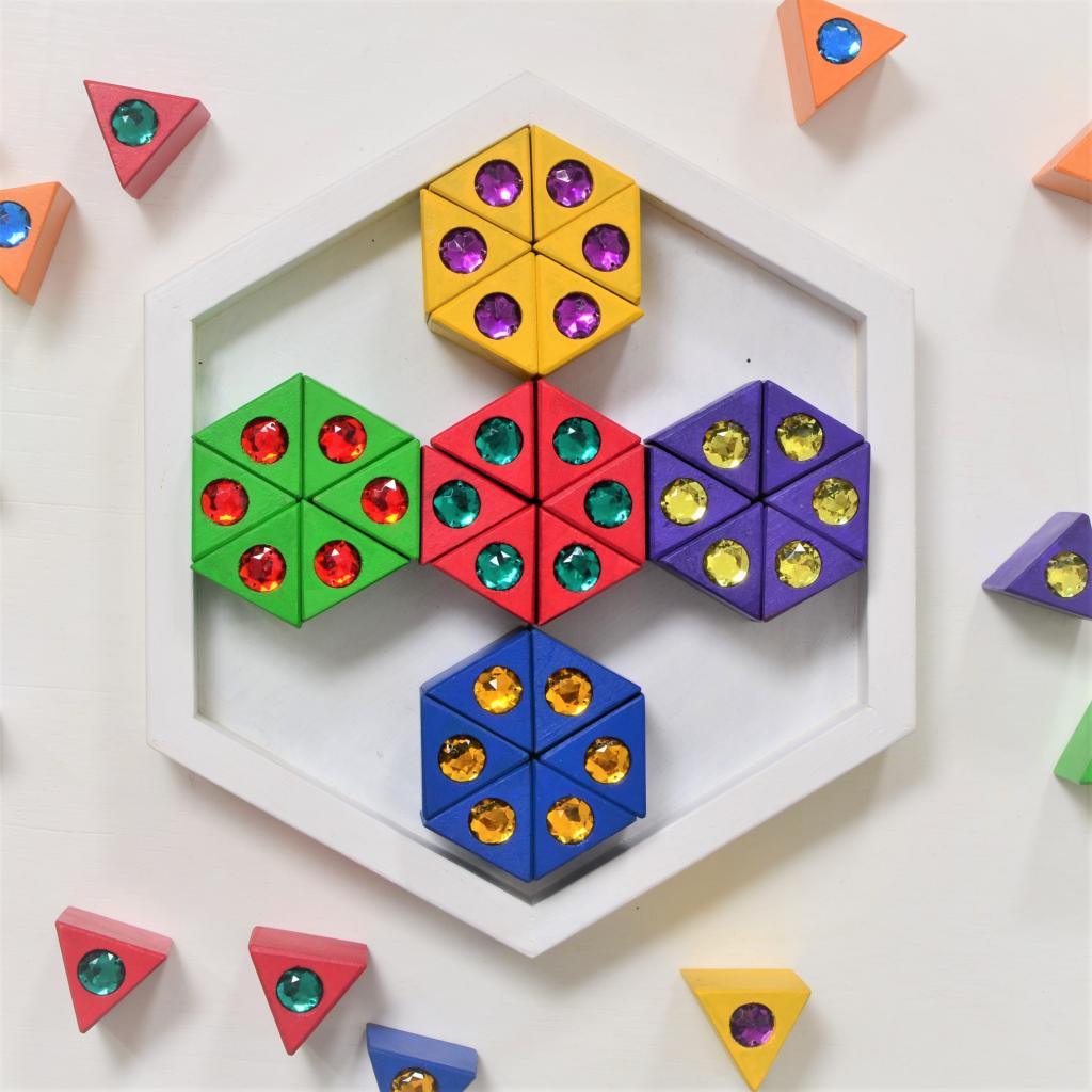 Jewelled Triangles – 54 Pieces - Totdot