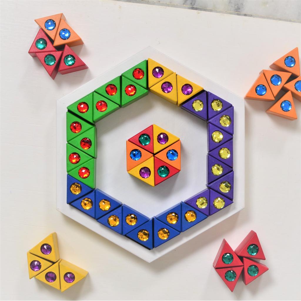 Jewelled Triangles – 54 Pieces - Totdot