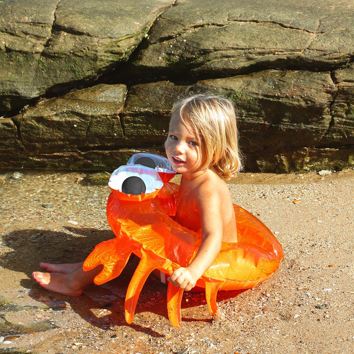 Kiddy Pool Ring Sonny the Sea Creature Neon Orange - Totdot