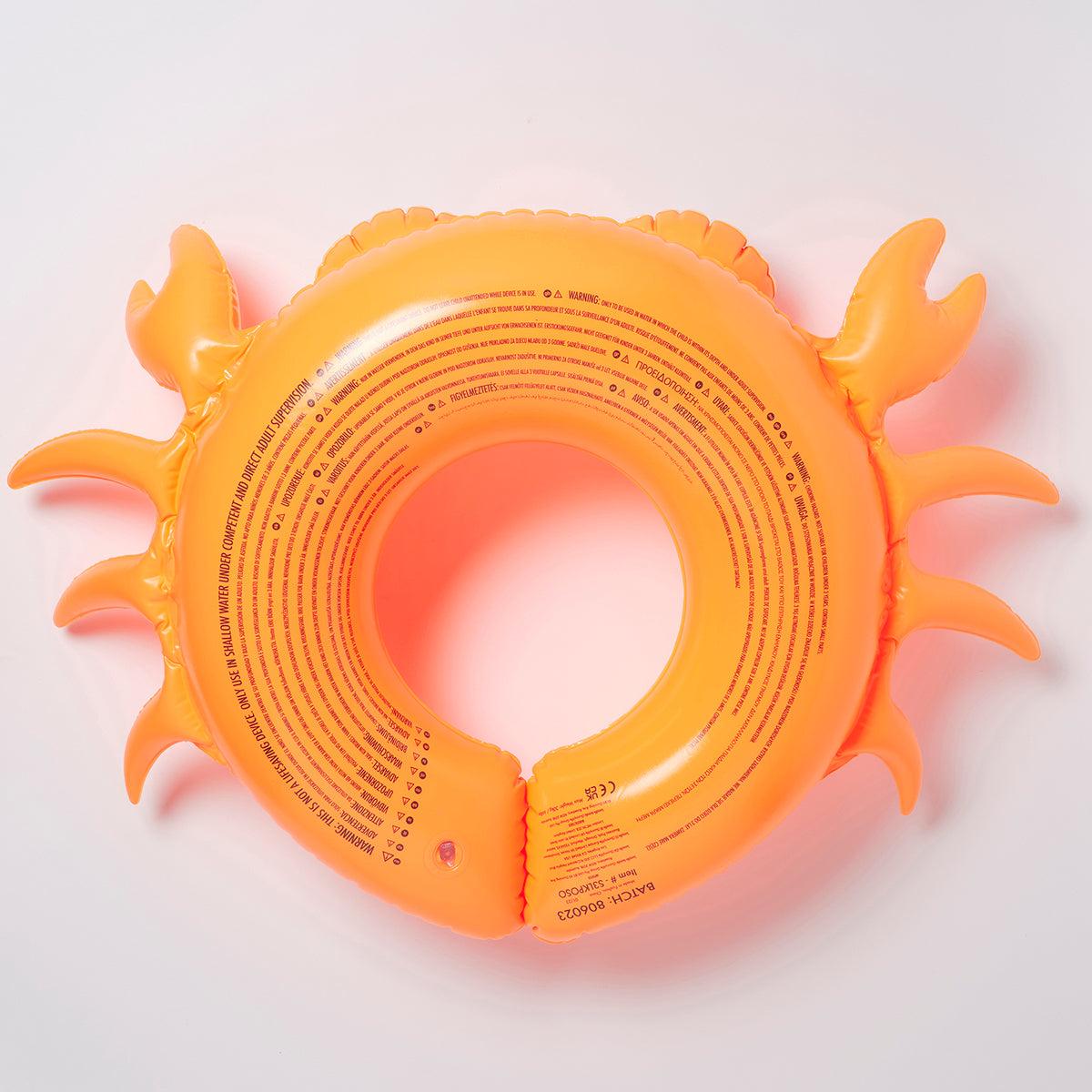 Kiddy Pool Ring Sonny the Sea Creature Neon Orange - Totdot