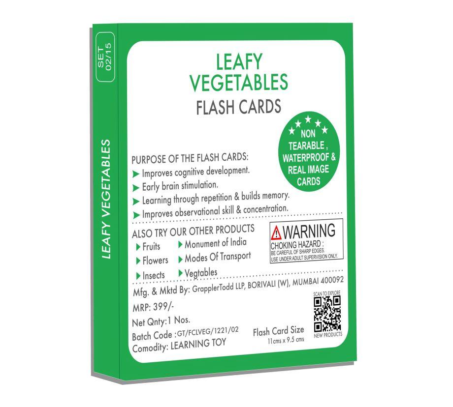 Leafy Vegetables Flash Cards - Totdot