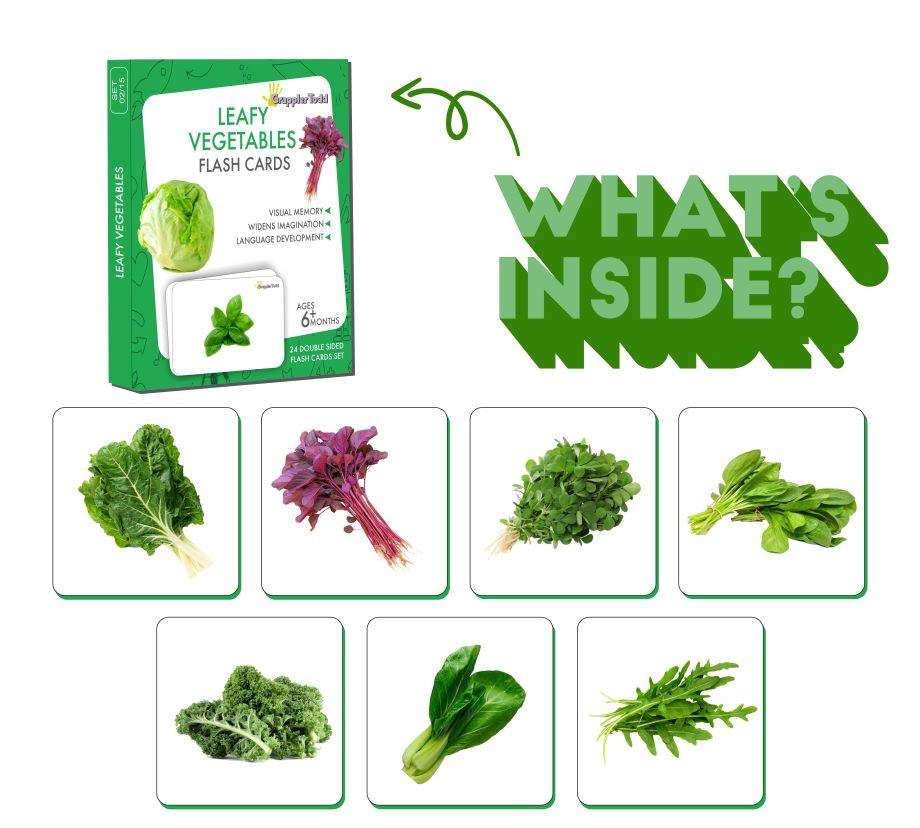 Leafy Vegetables Flash Cards - Totdot