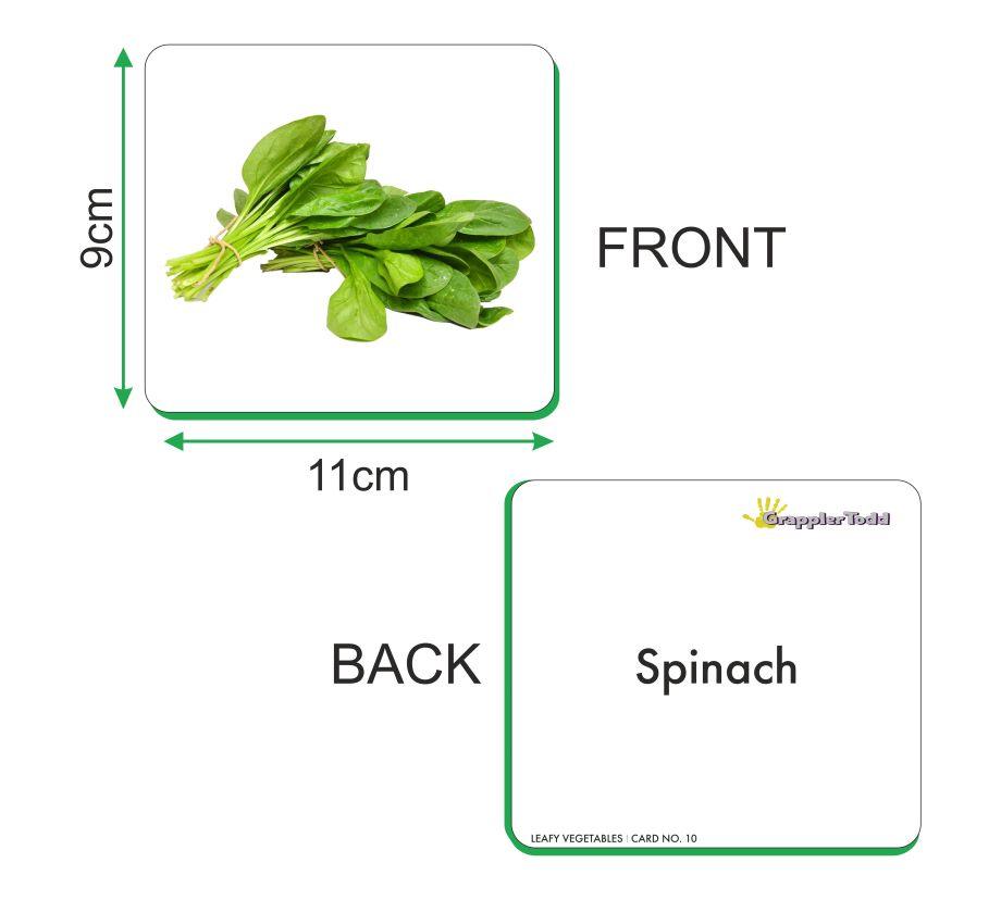 Leafy Vegetables Flash Cards - Totdot