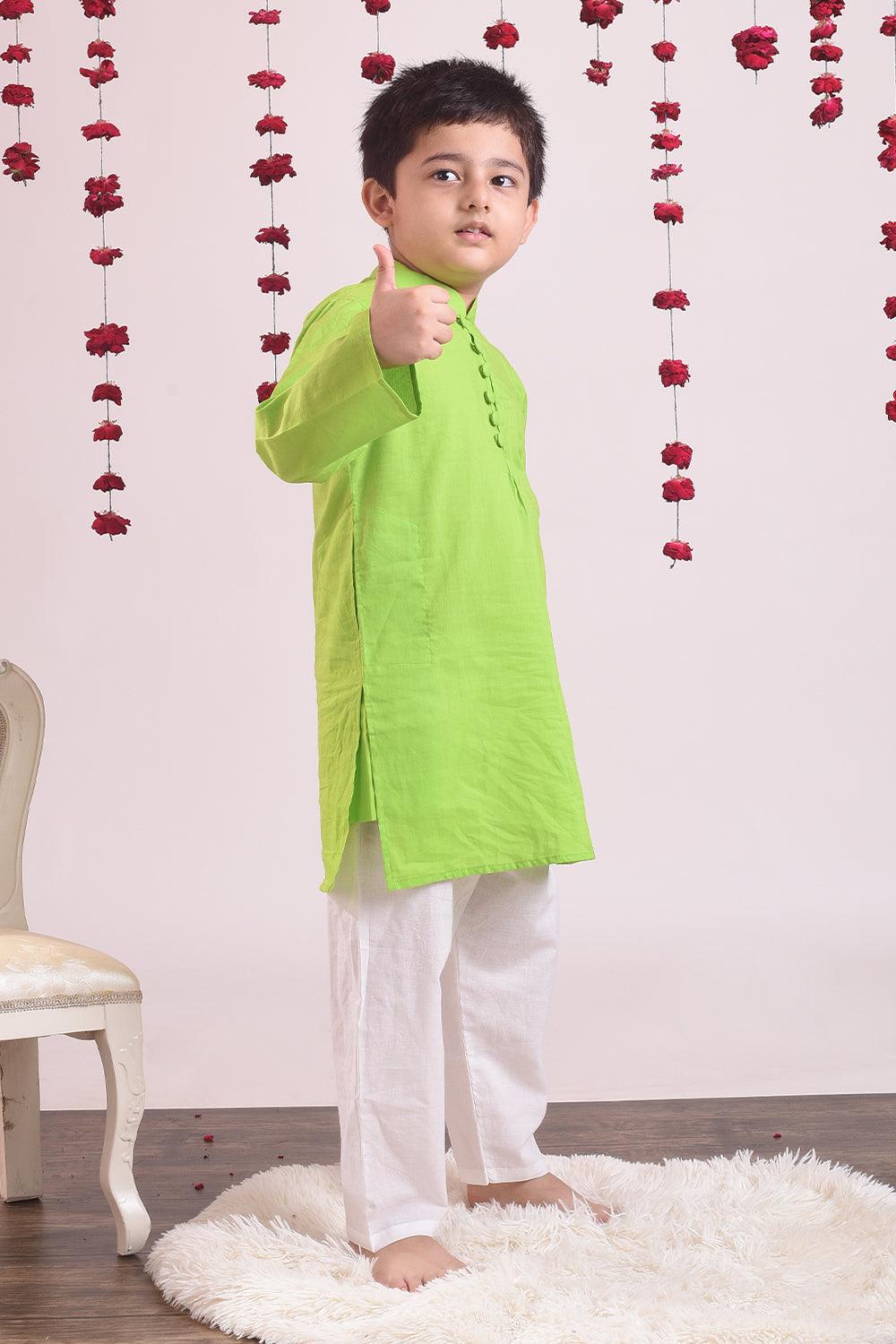 Lime Kurta Set - Totdot