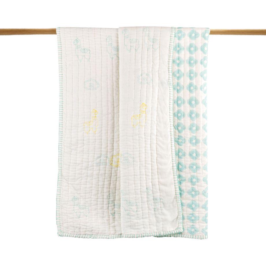 Llama love Reversible Mulmul Quilt | Hand-Block Printed - Totdot