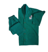 Loungewear- Lazy Lama - Shawl Collar - green (Plain Bottom & Top with Embroidery) - Totdot
