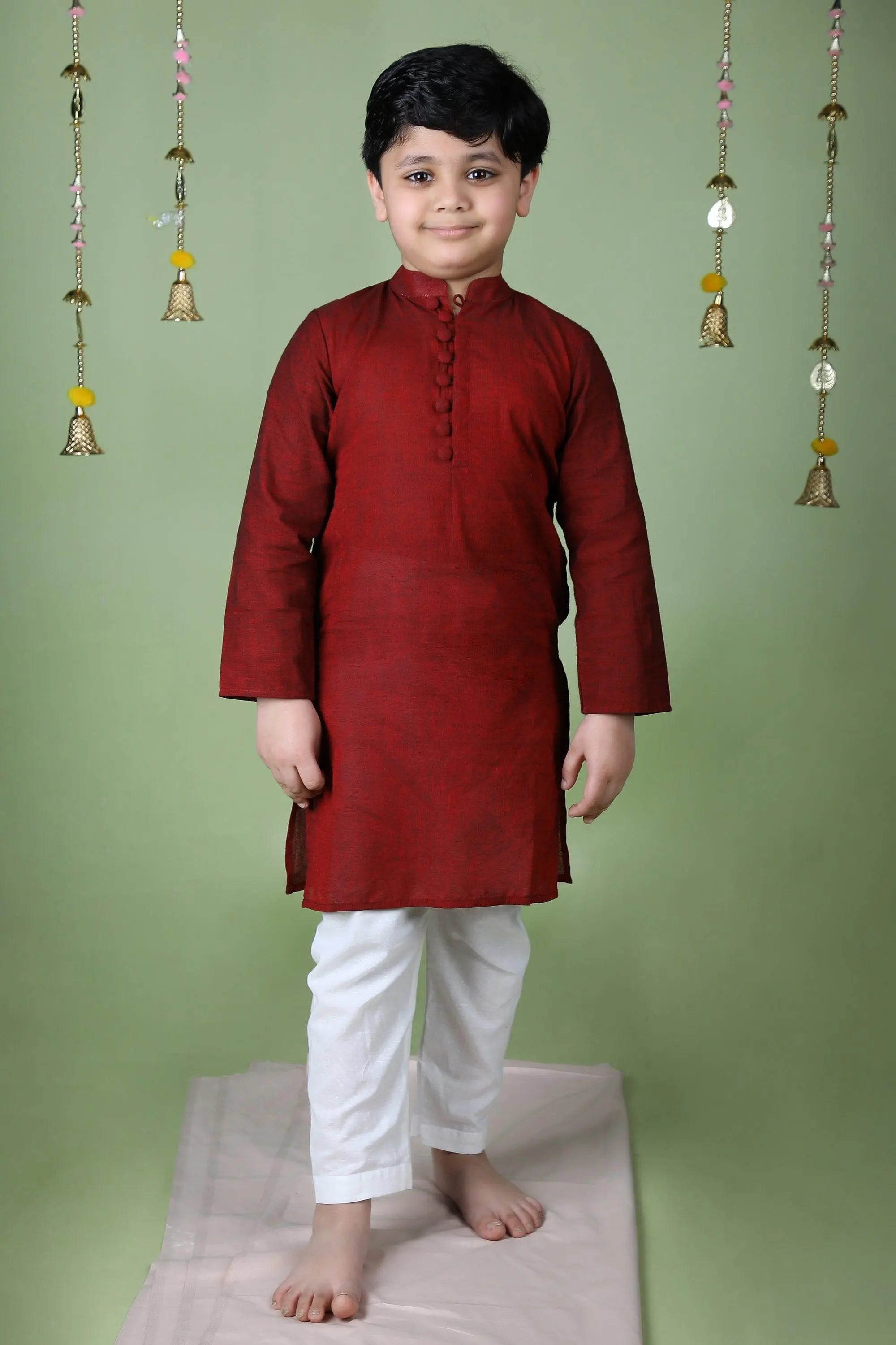 MAROON KURTA SET - Totdot