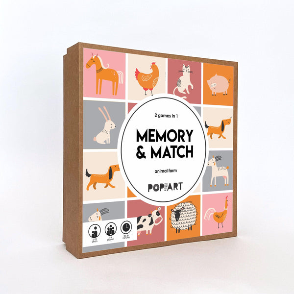 Memory and Match Game - Farm Animale - Totdot