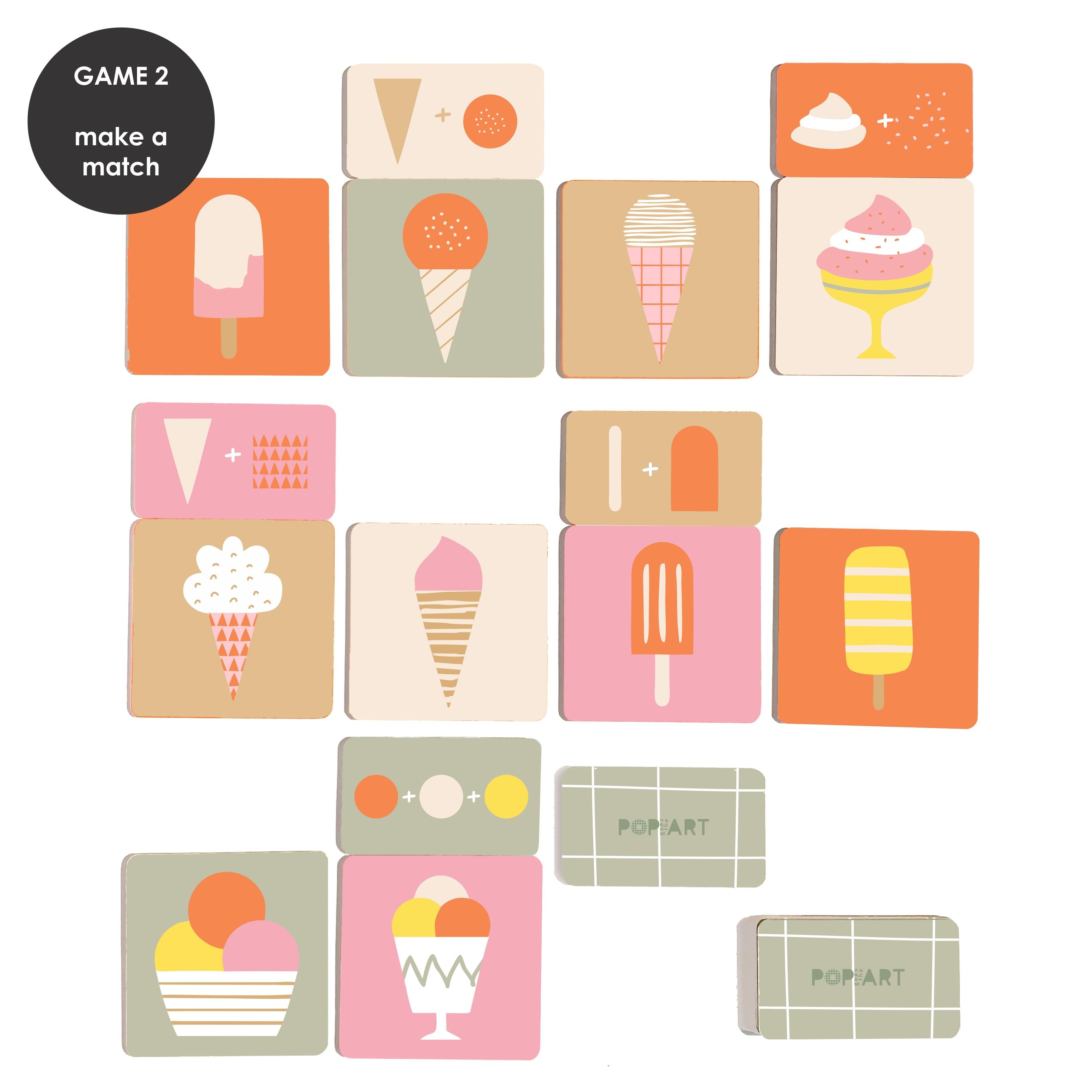 Memory and Match Game - Ice Cream Factory - Totdot