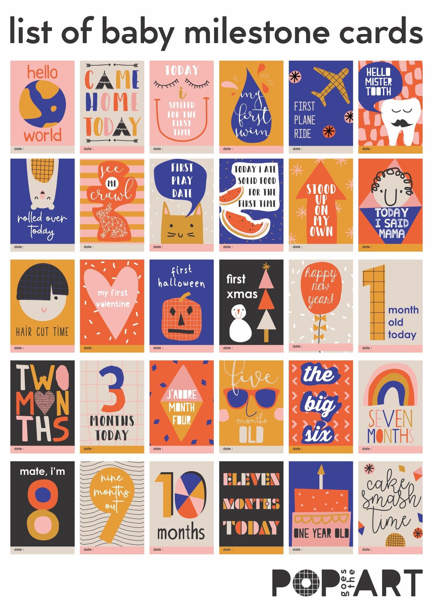 Baby Mini Card Milestone™ Mini Cards Set Einzelset – QKXKE