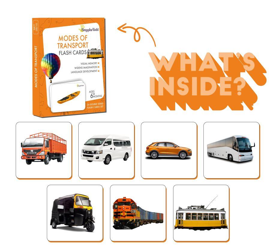 Modes Of Transport Flash Cards - Totdot