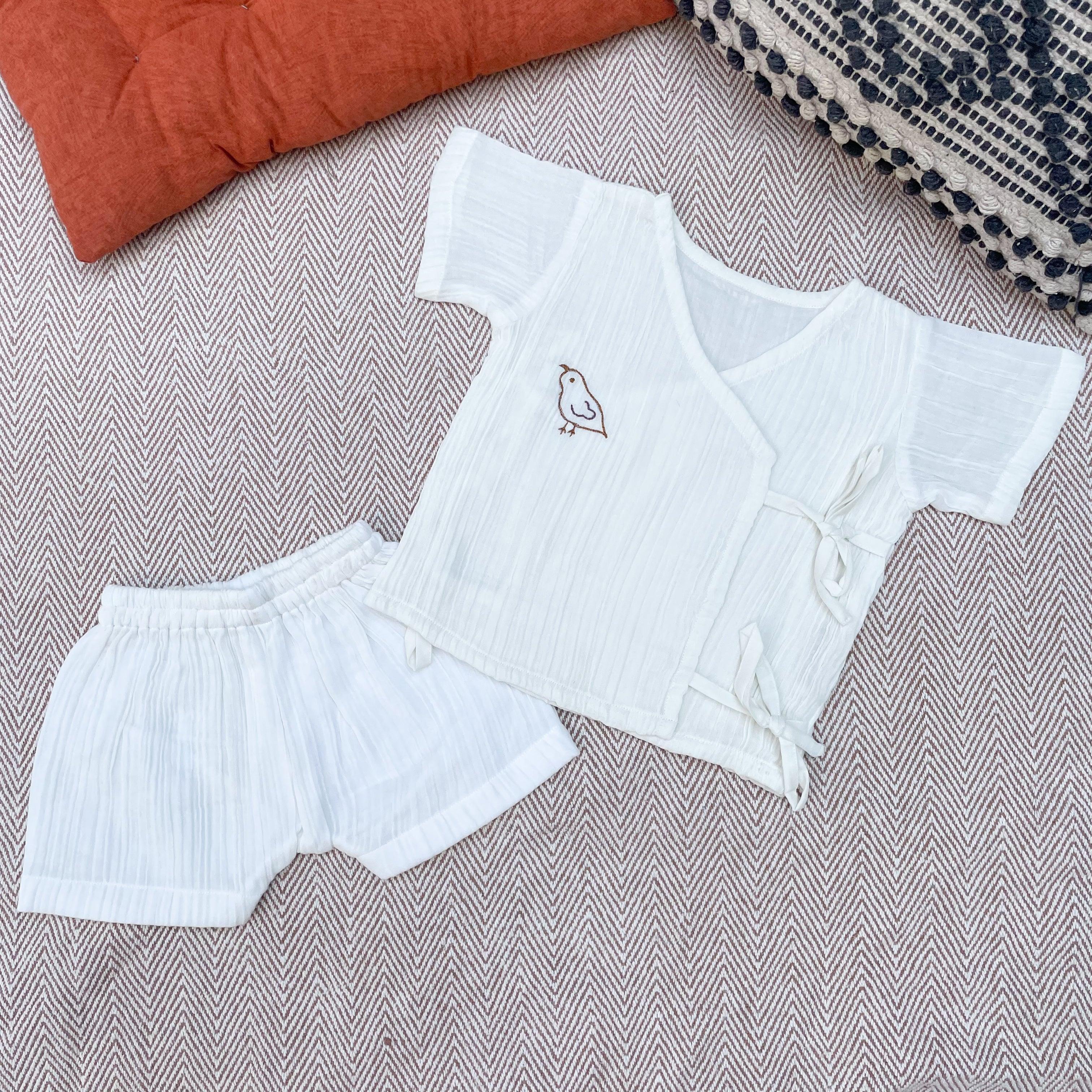 Muslin Jhabla Set - Bird - Totdot