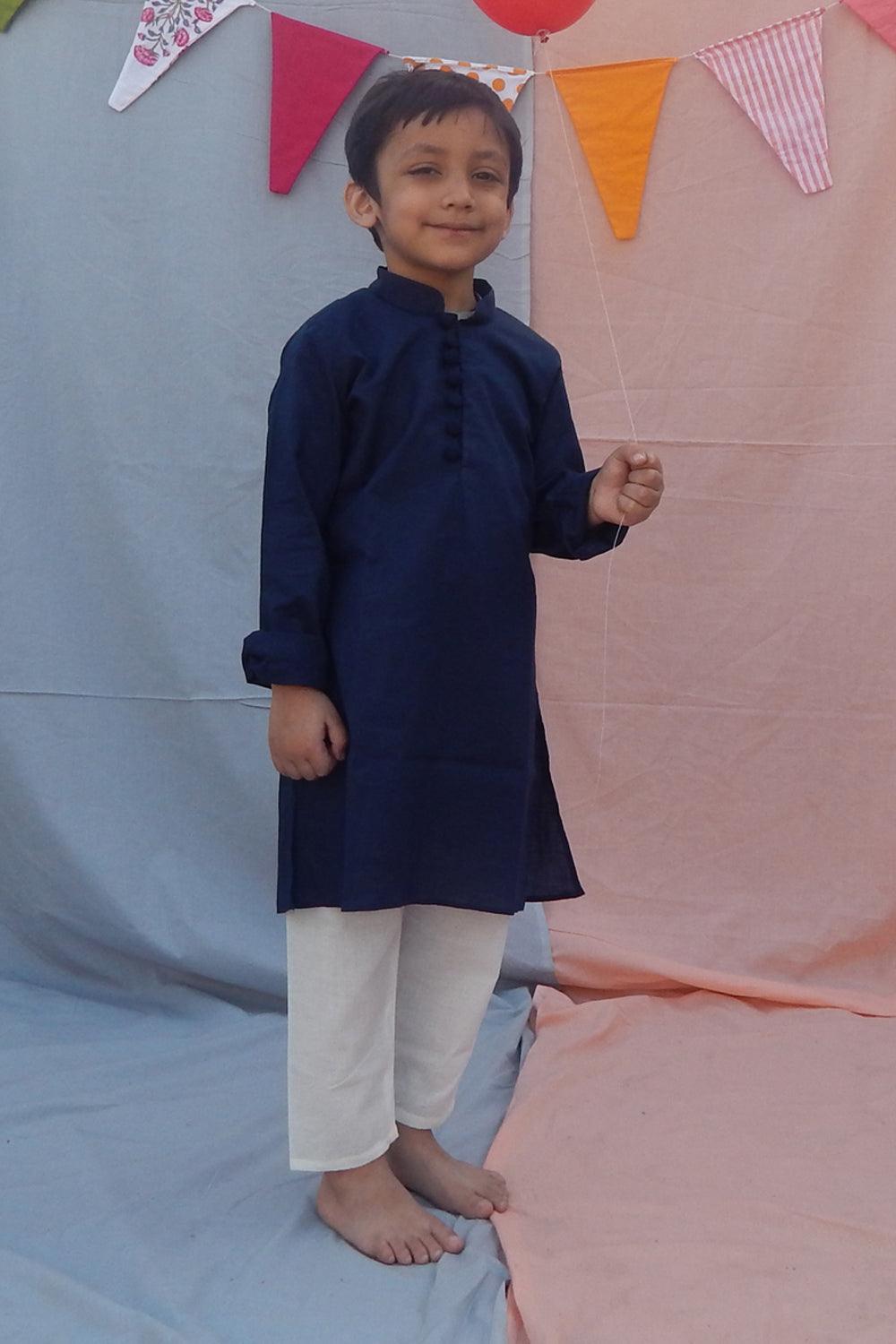 NAVY KURTA SET - Totdot