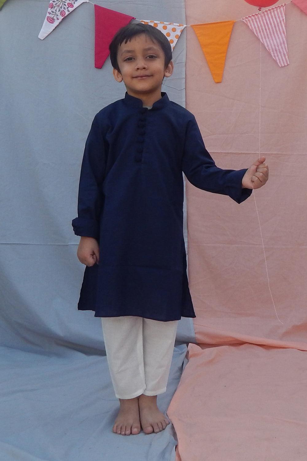 NAVY KURTA SET - Totdot