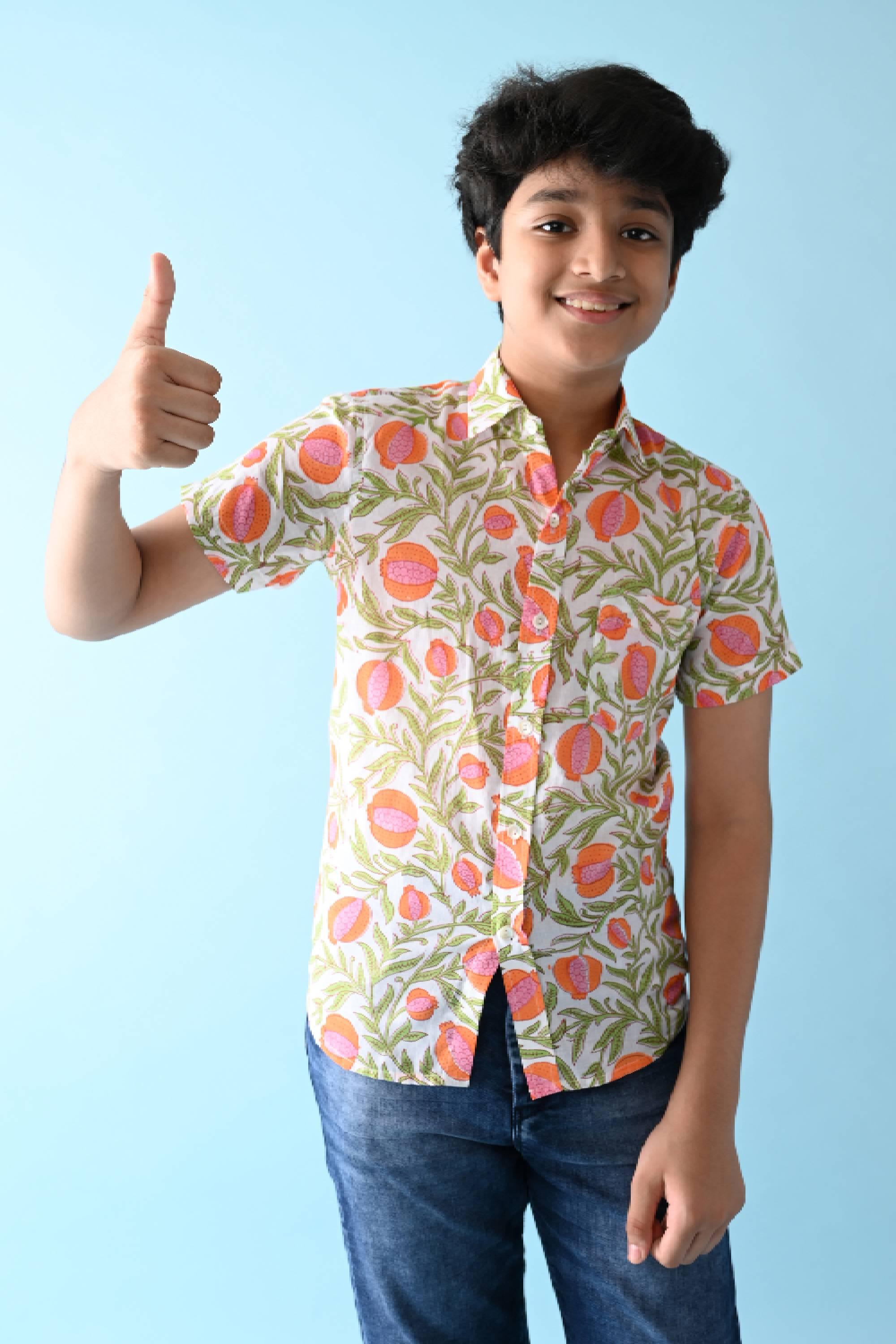 Orange Cotton Shirt - Totdot