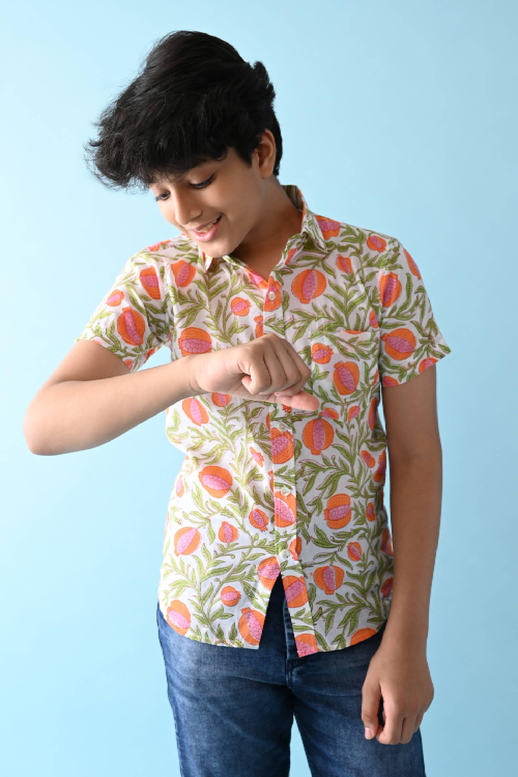 Orange Cotton Shirt - Totdot