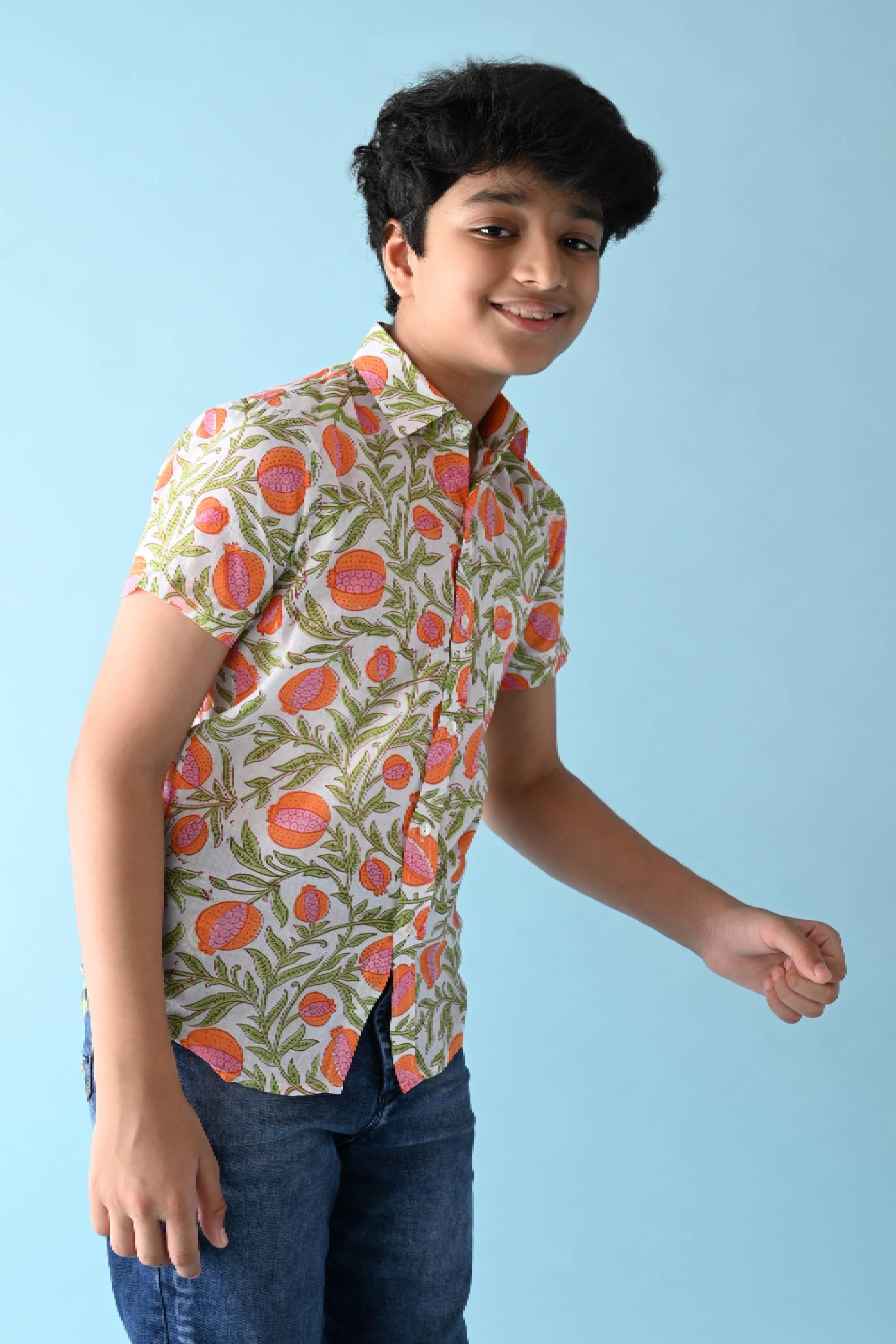 Orange Cotton Shirt - Totdot