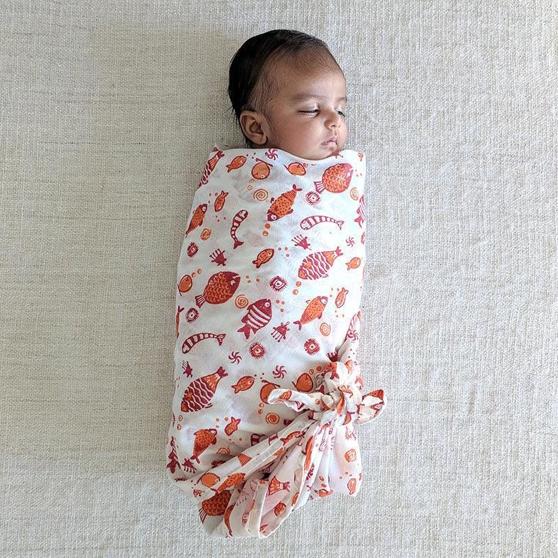 ORGANIC KOI MINT SWADDLE - Totdot