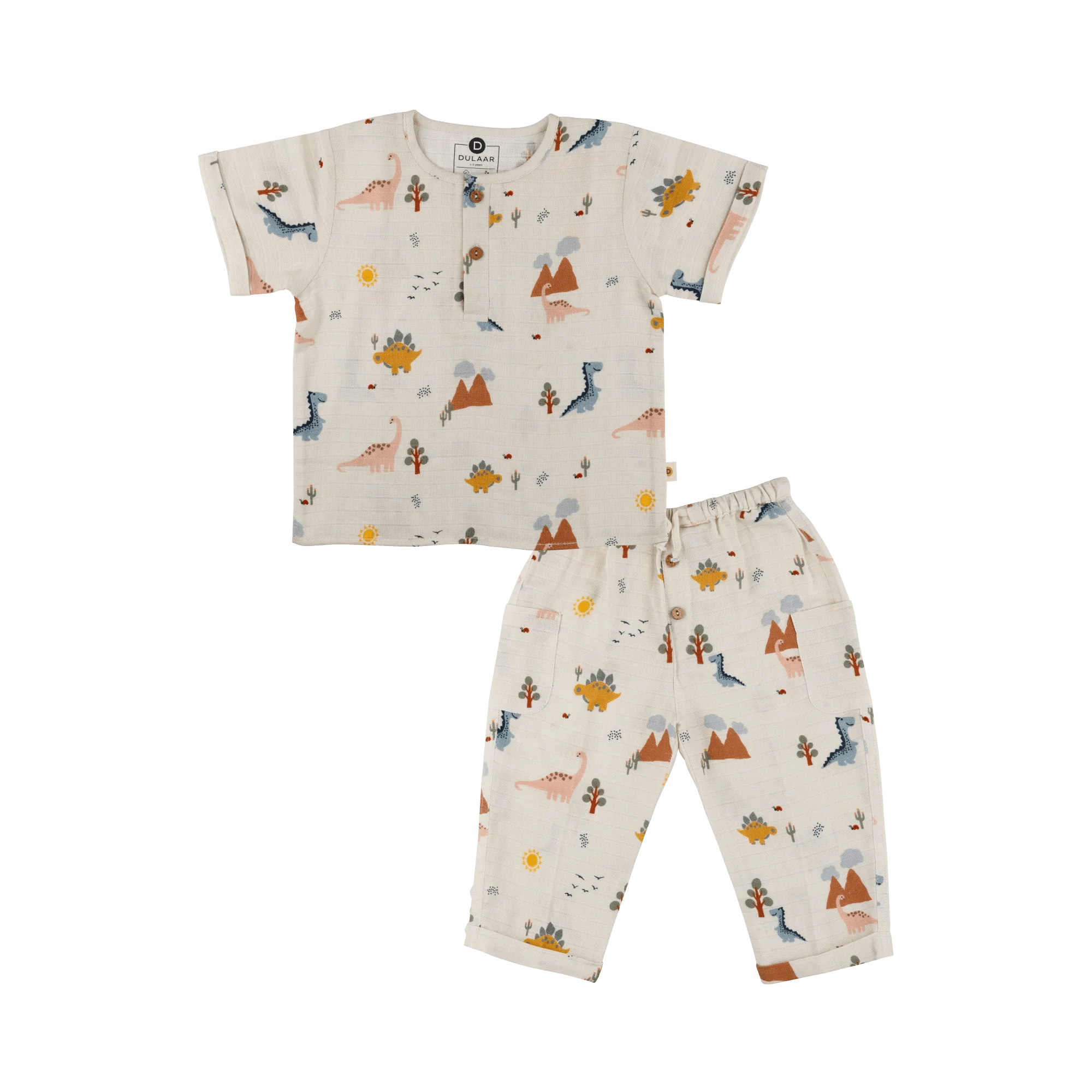 Organic Muslin Joggers Set | A Day With Dinos - Totdot