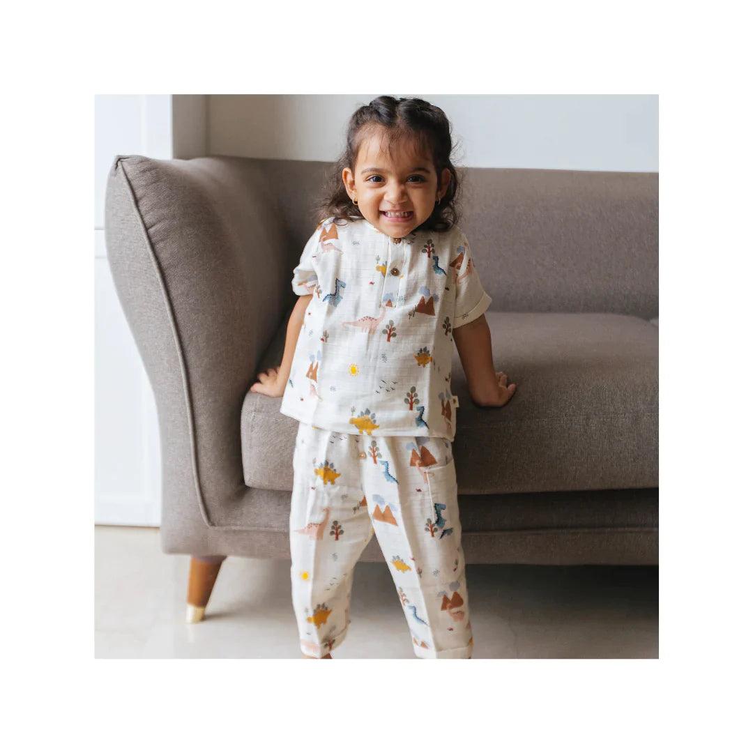 Organic Muslin Joggers Set | A Day With Dinos - Totdot