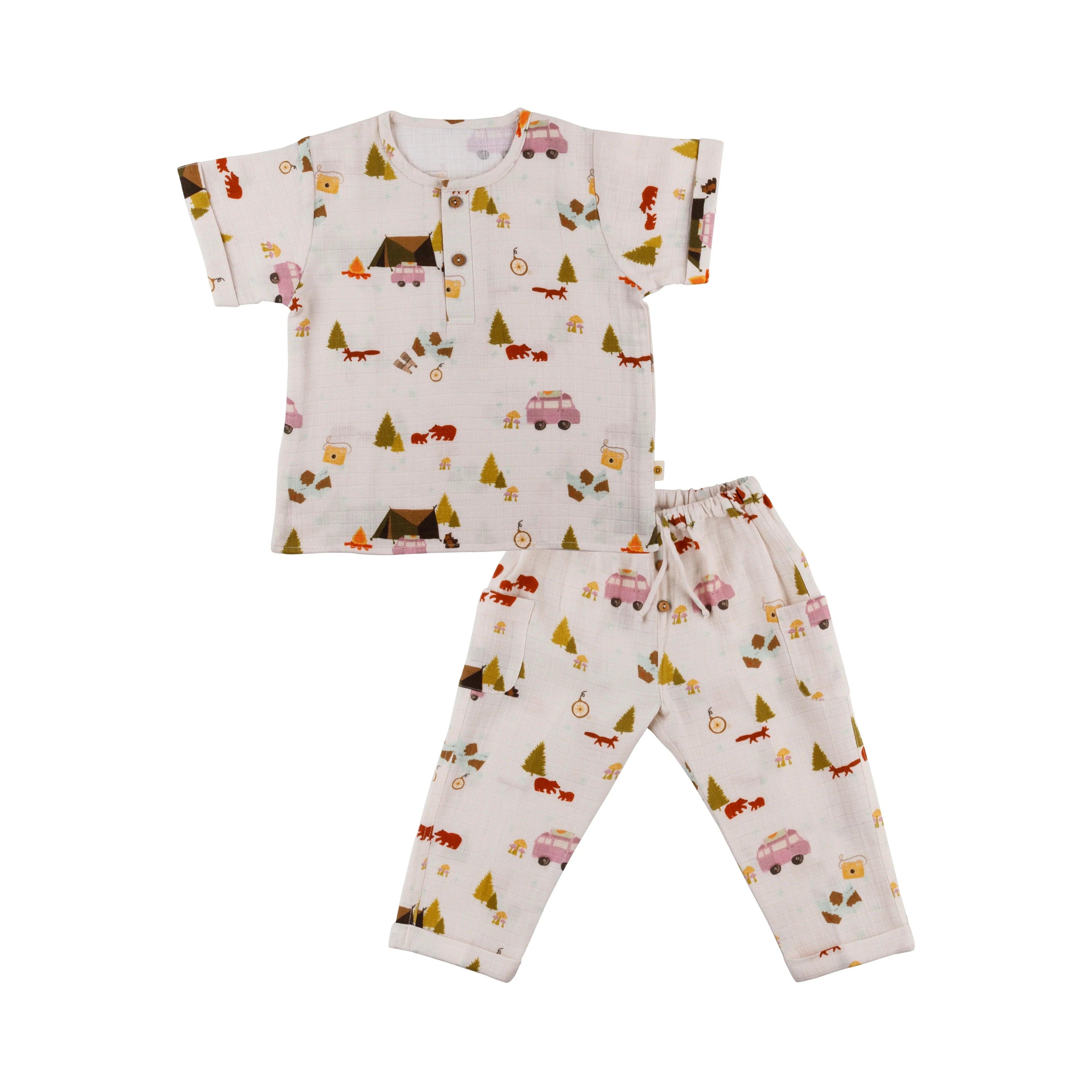 Organic Muslin Joggers Set | A Day With Dinos - Totdot