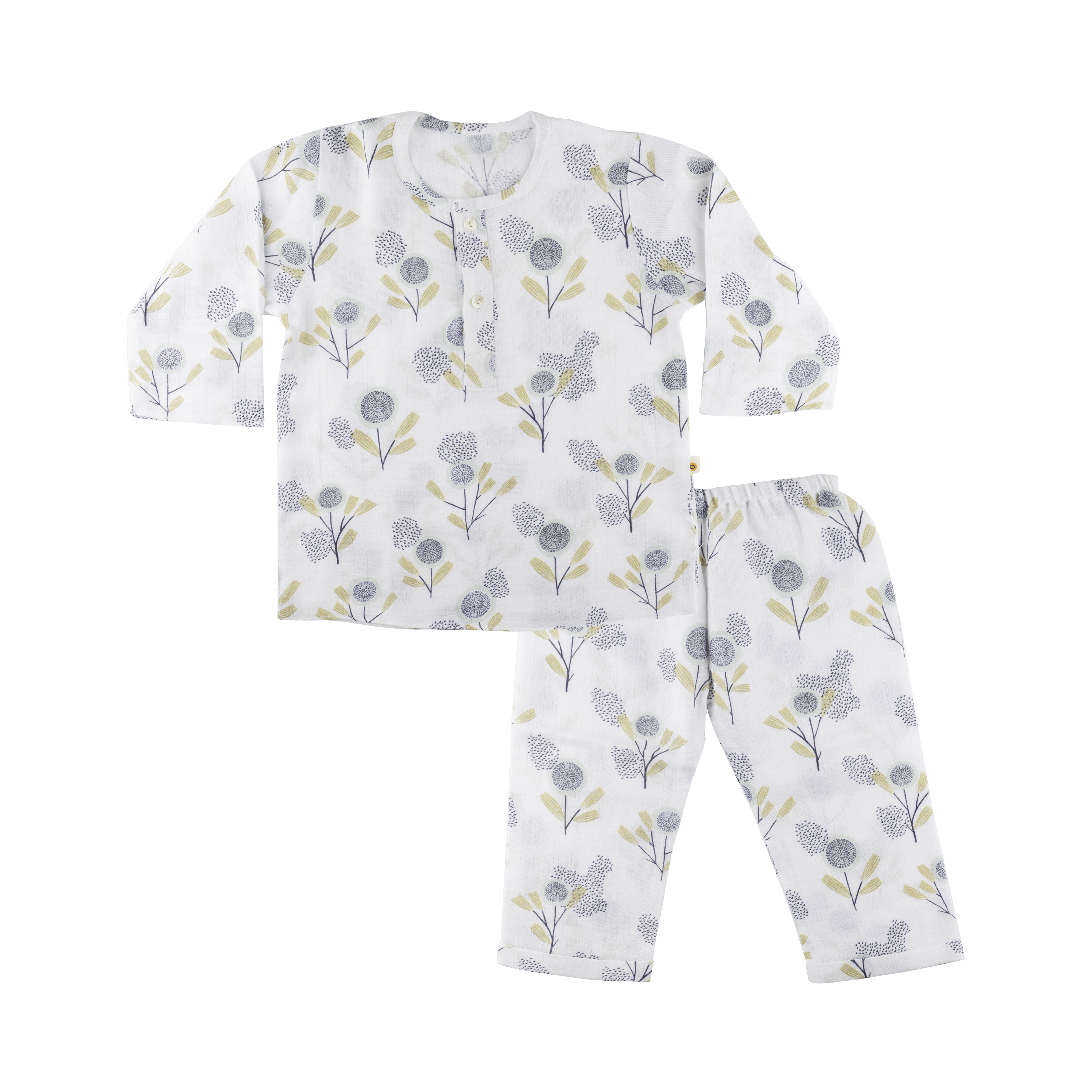 Organic Muslin Loungewear Set | Green Zen - Totdot