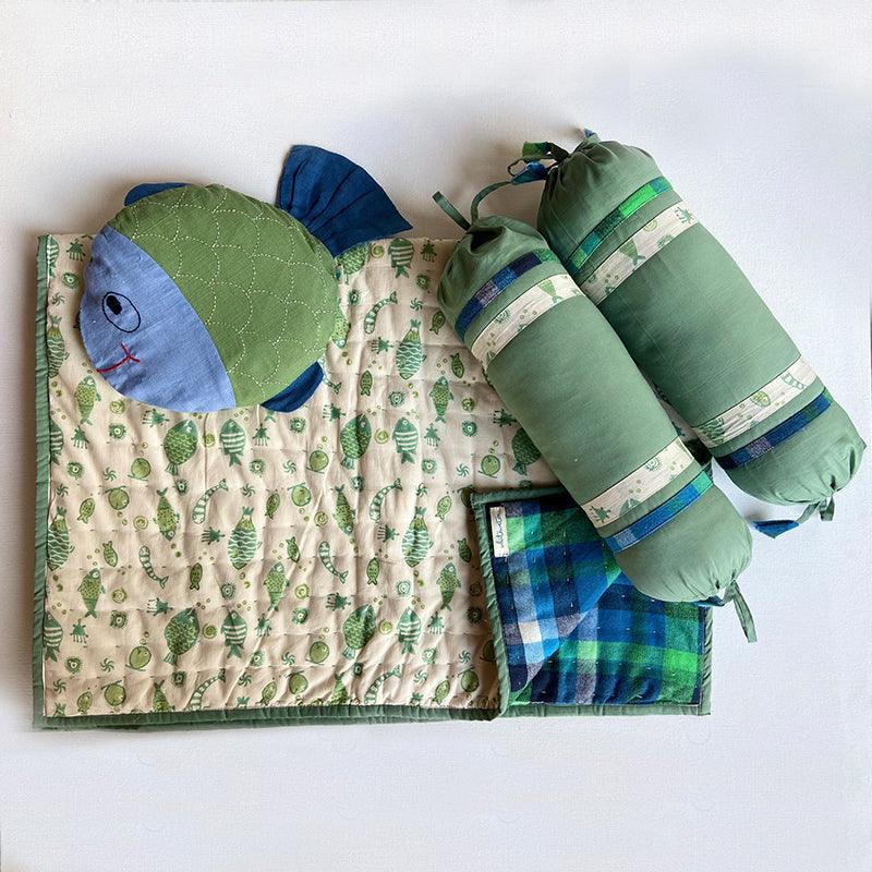 ORGANIC NEWBORN GIFT SET - BLANKET + MUSTARD SEED PILLOW + BOLSTERS - KOI - Totdot