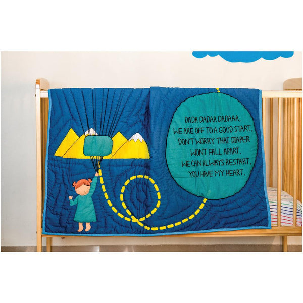 Parachute Lullaby Quilt For Dad-Navy - Totdot