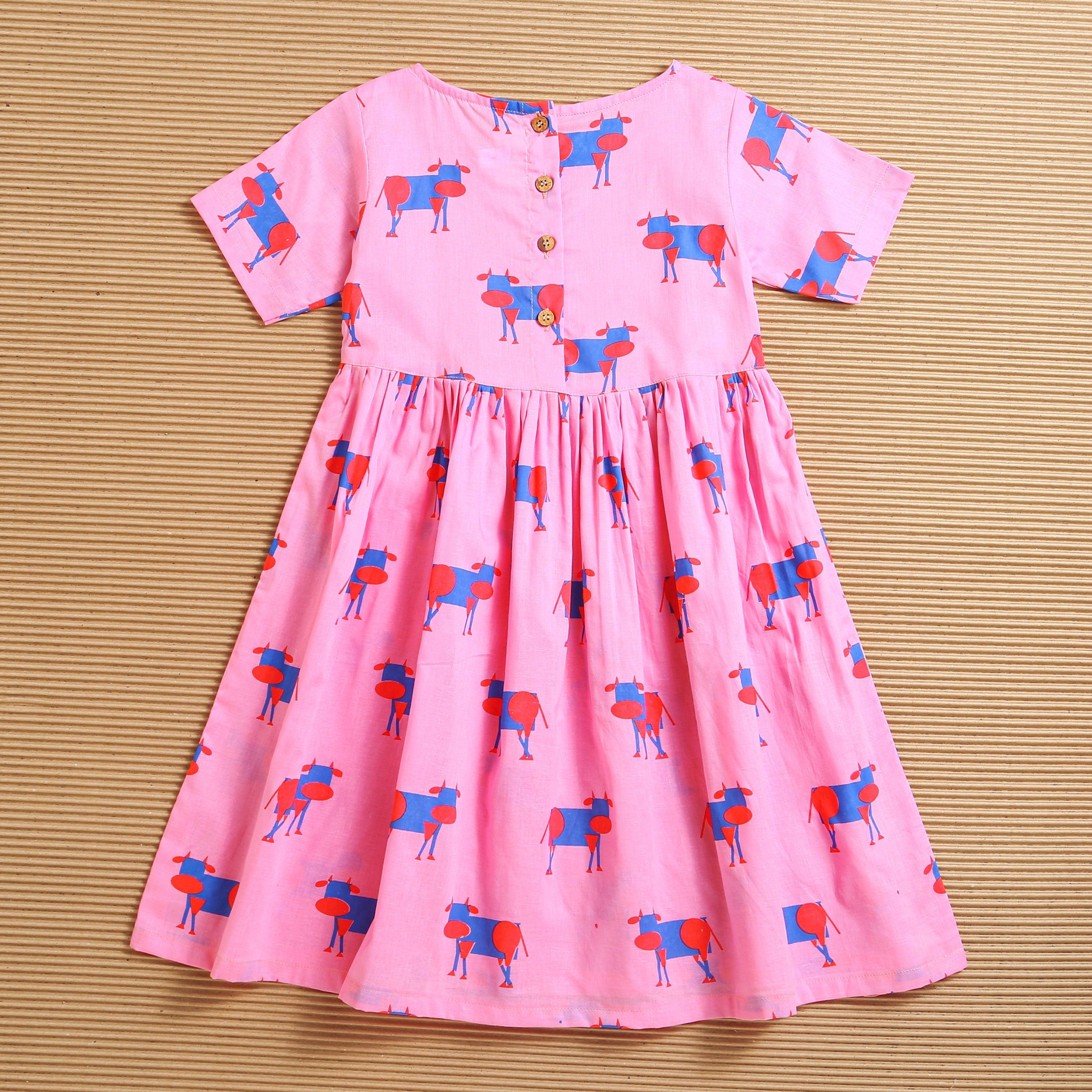 Pink Square Frock - Totdot