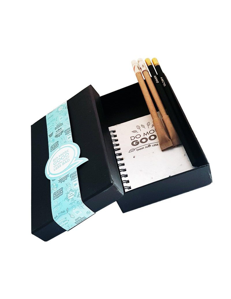 Plantable Pens & Pencil Gift Box- Mini Gift Box (Black Hard Box) - Totdot