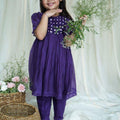 Purple Zinnia Kurta Set For Girls