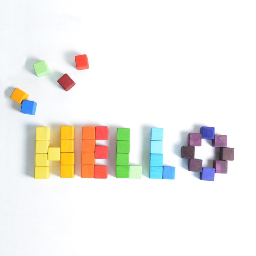 Rainbow Wooden Cube Building Blocks - 36 Squares - Totdot