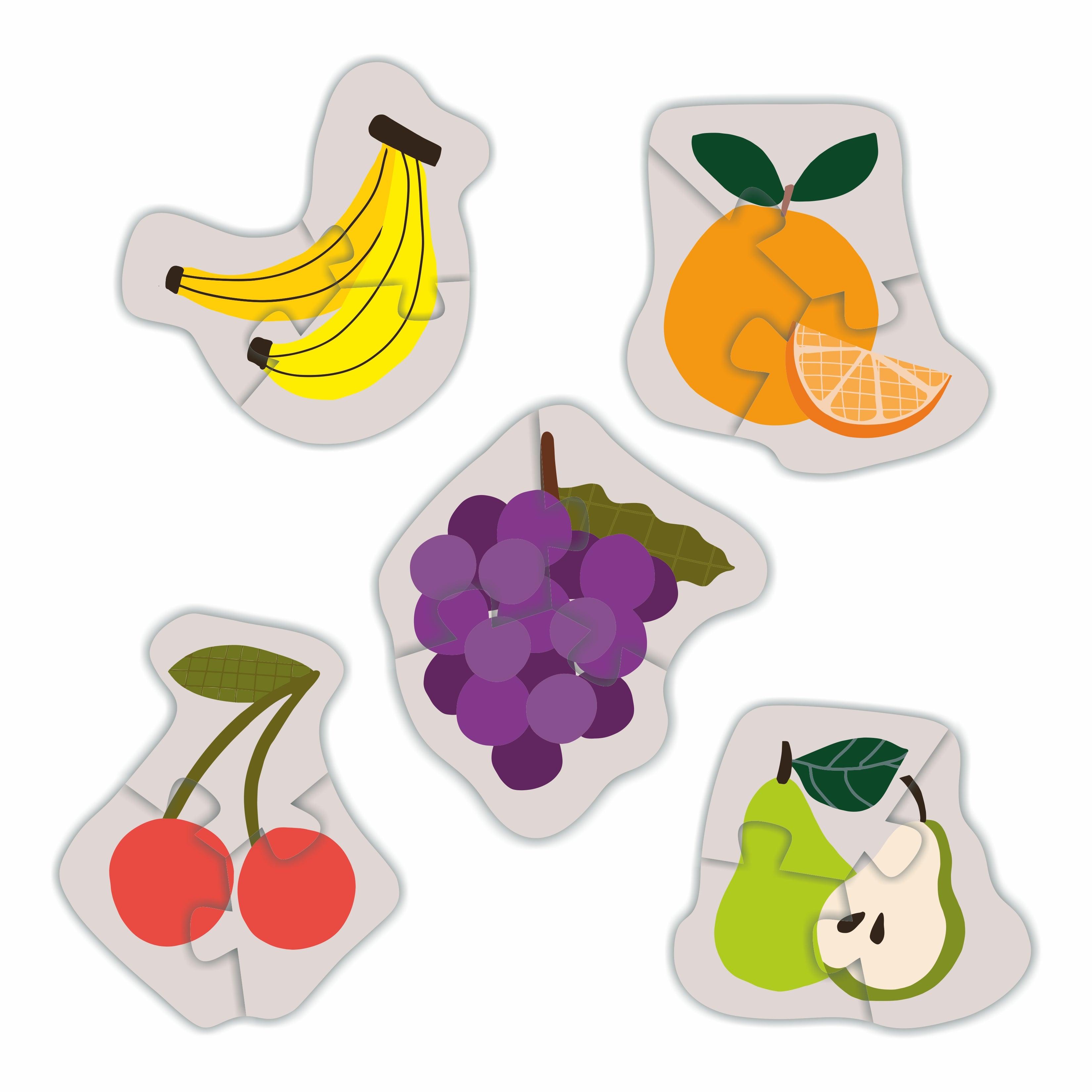 Reversible Shaped Puzzle Fruits & Jungle Animals - Totdot