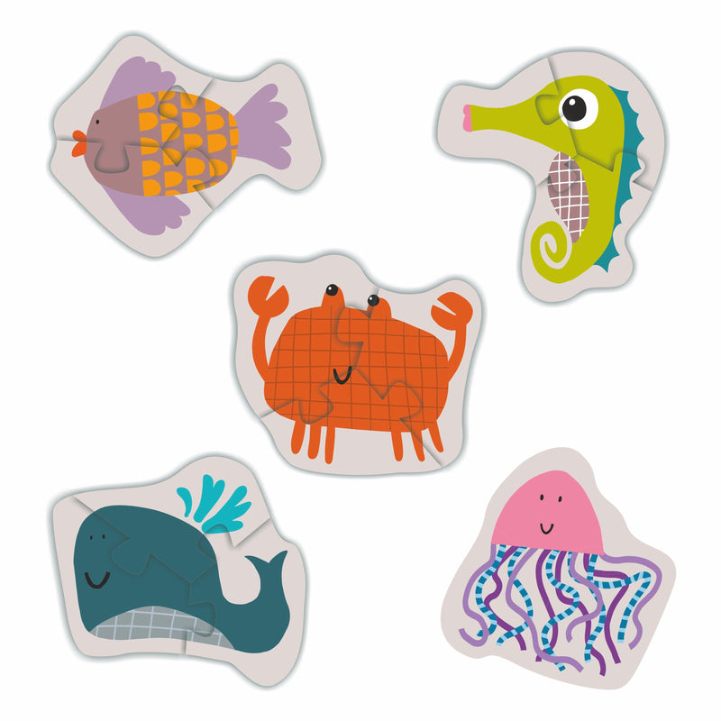 Reversible Shaped Puzzle Insects & Sea Creatures - Totdot