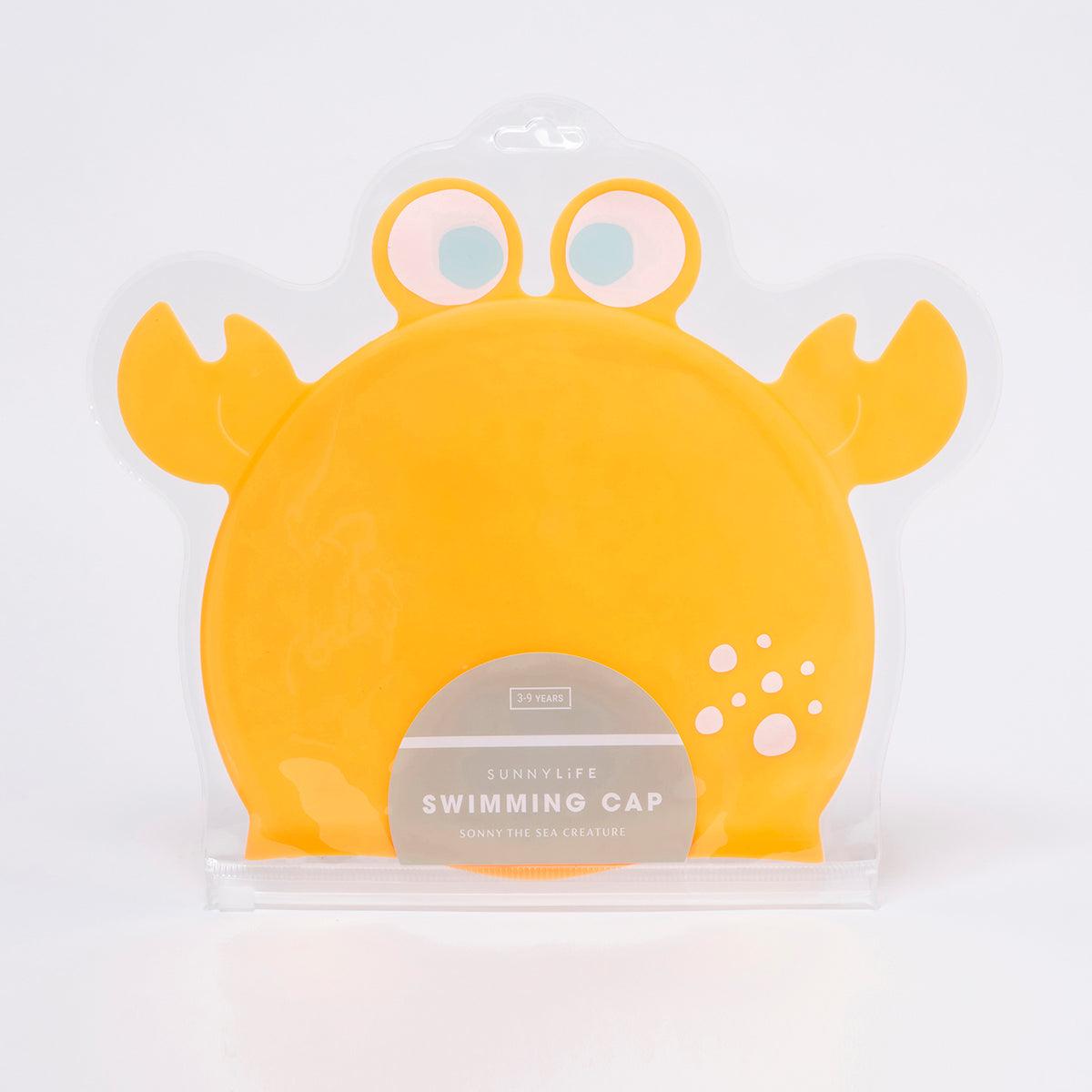 Shaped Swimming Cap Sonny the Sea Creature Neon Orange - Totdot