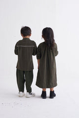 Single Pocket Shirt Co-Ord - Olive Stripe - Totdot