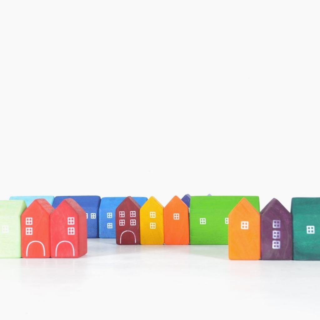 Small Wooden Houses Set of 15 - Totdot