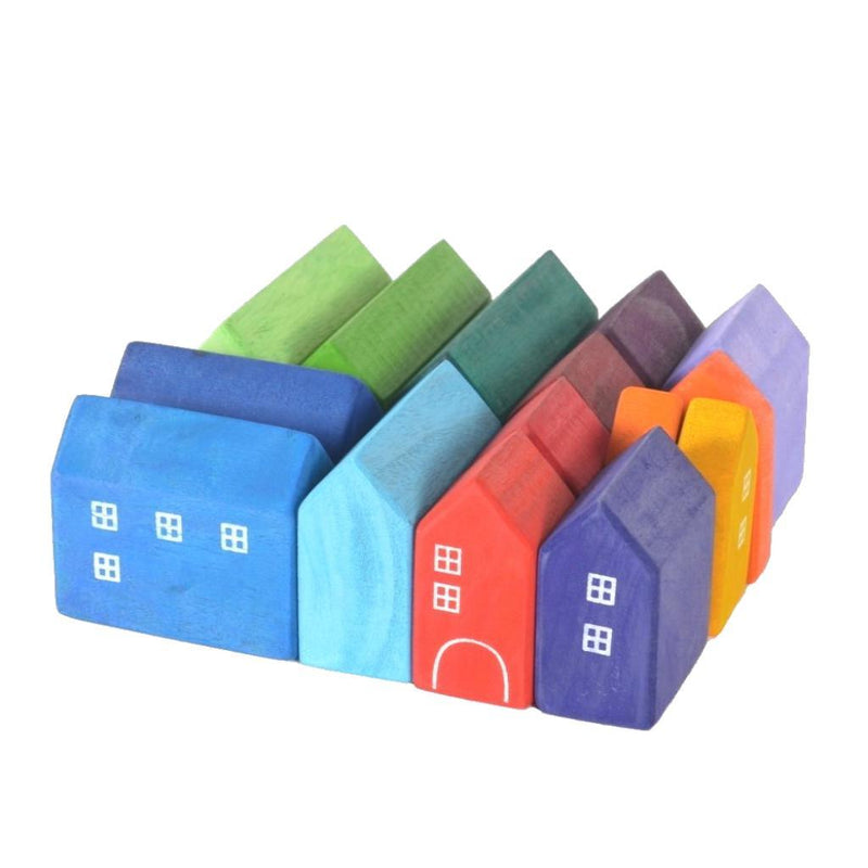 Small Wooden Houses Set of 15 - Totdot