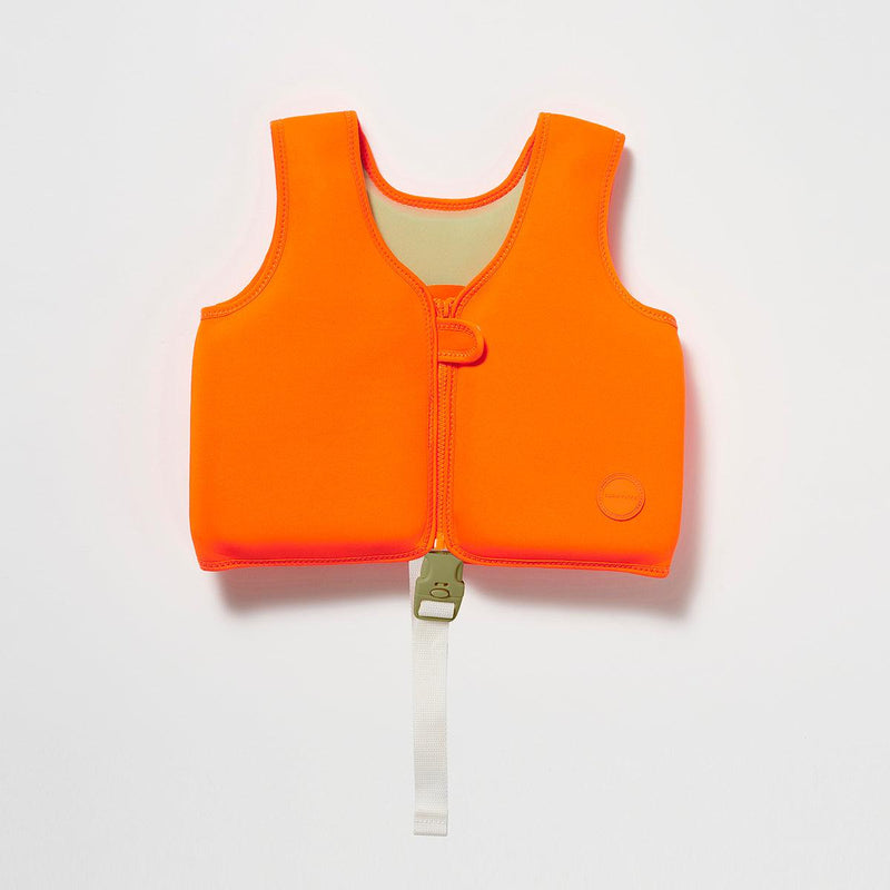 Sonny the Sea Creature: Neon Orange Swim Vest for 1-2 Years Kids - Totdot