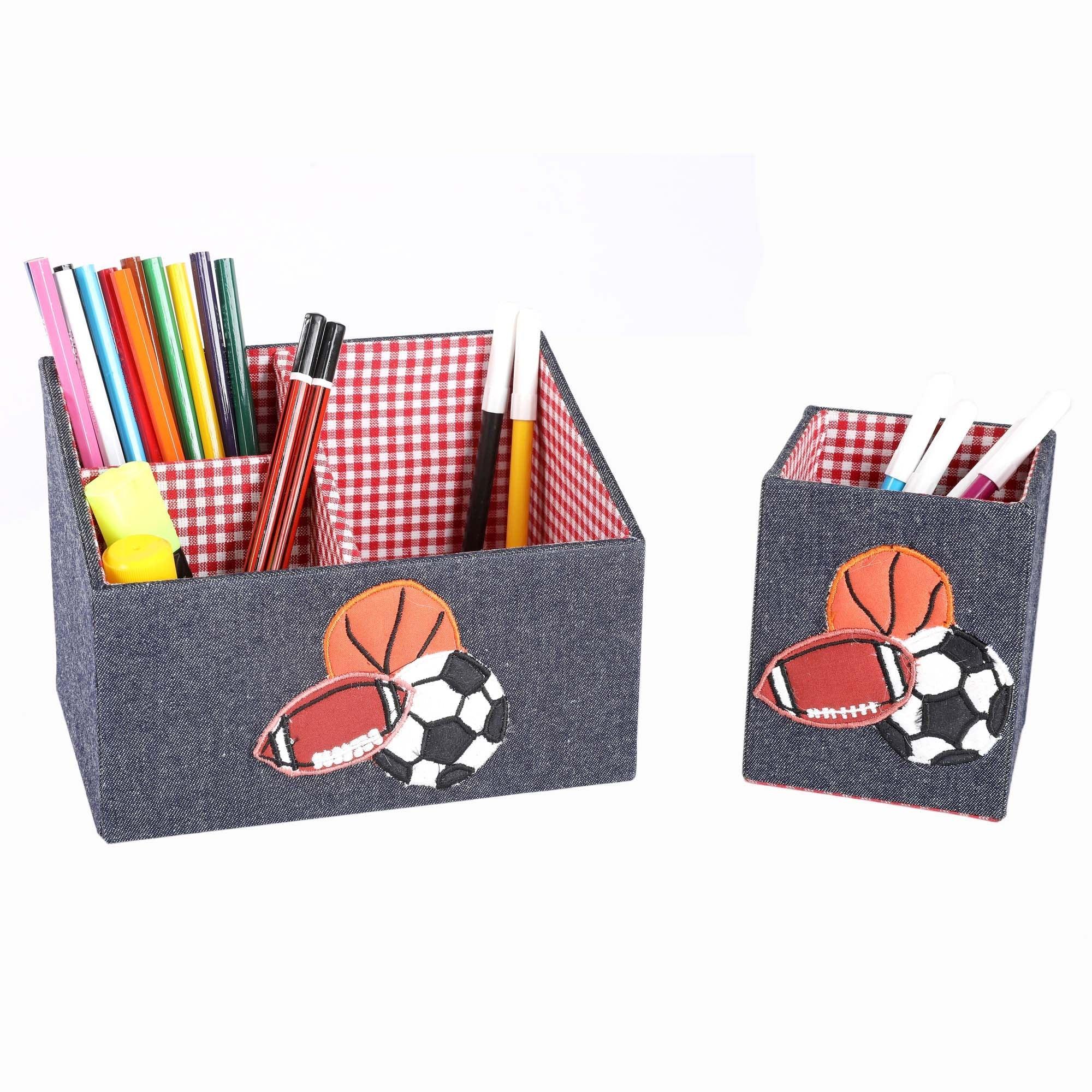 Sports Balls Set of 2 Stationary / Pen Holder - Totdot