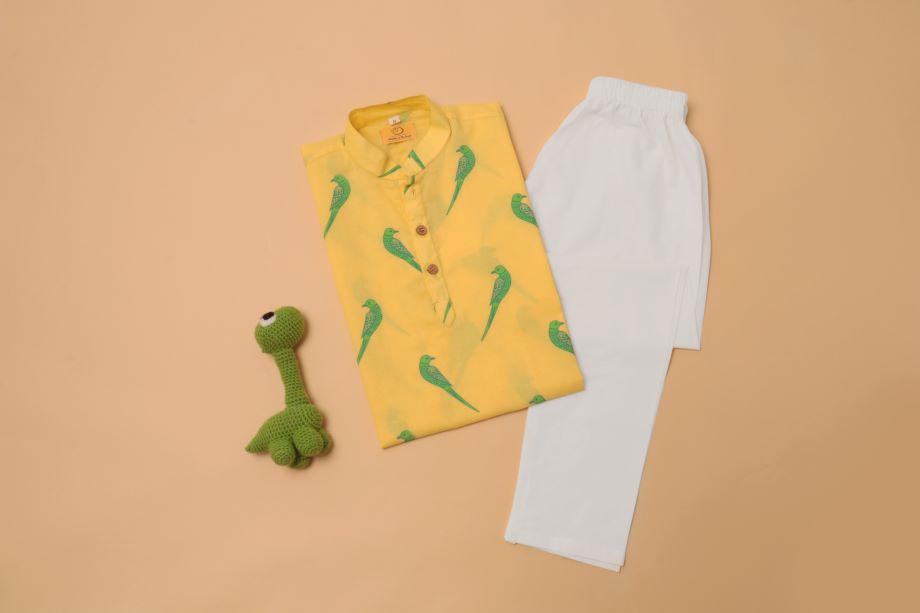 Tiya Boys Kurta- A Parrot - Totdot