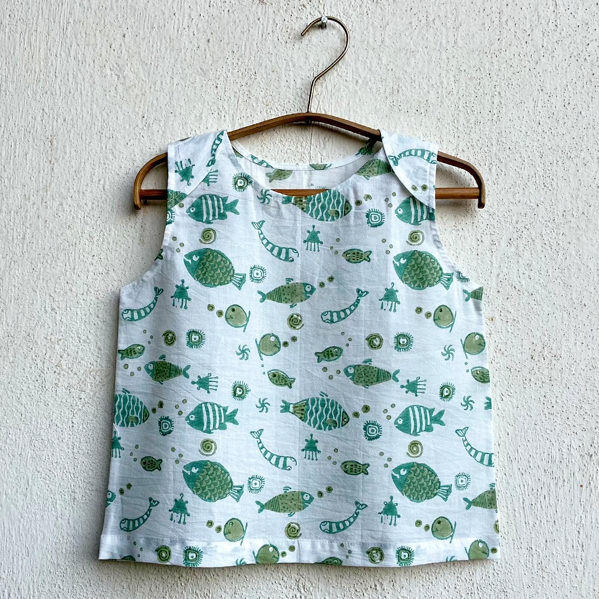 UNISEX ORGANIC KOI JHABLA BAG - PATANG AND MINT KOI - Totdot