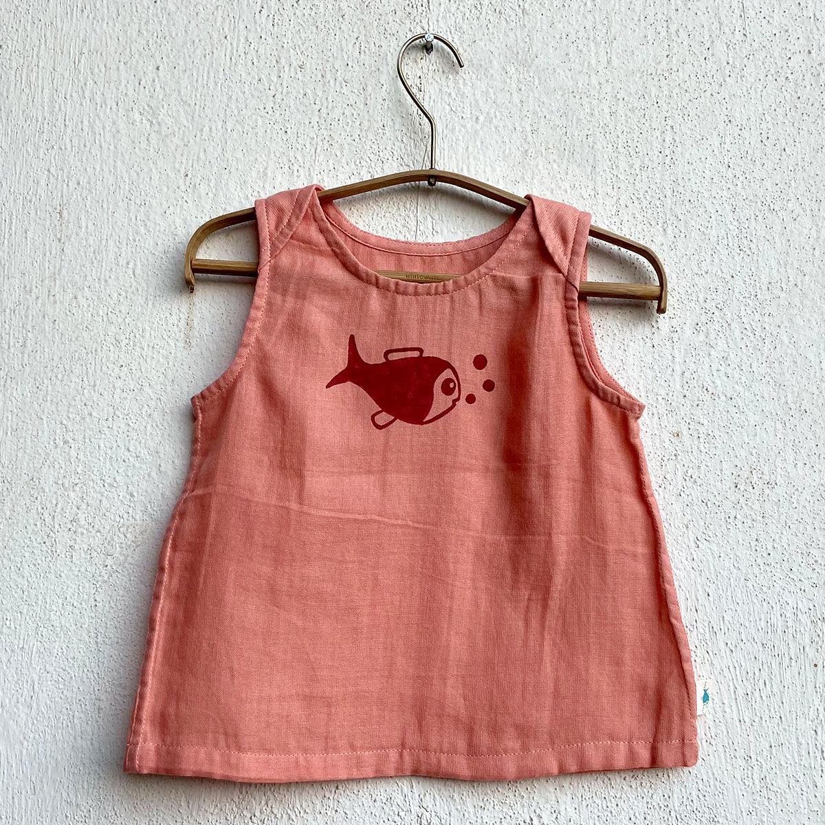 UNISEX ORGANIC KOI PEACH JHABLA WITH RED PANTS - Totdot