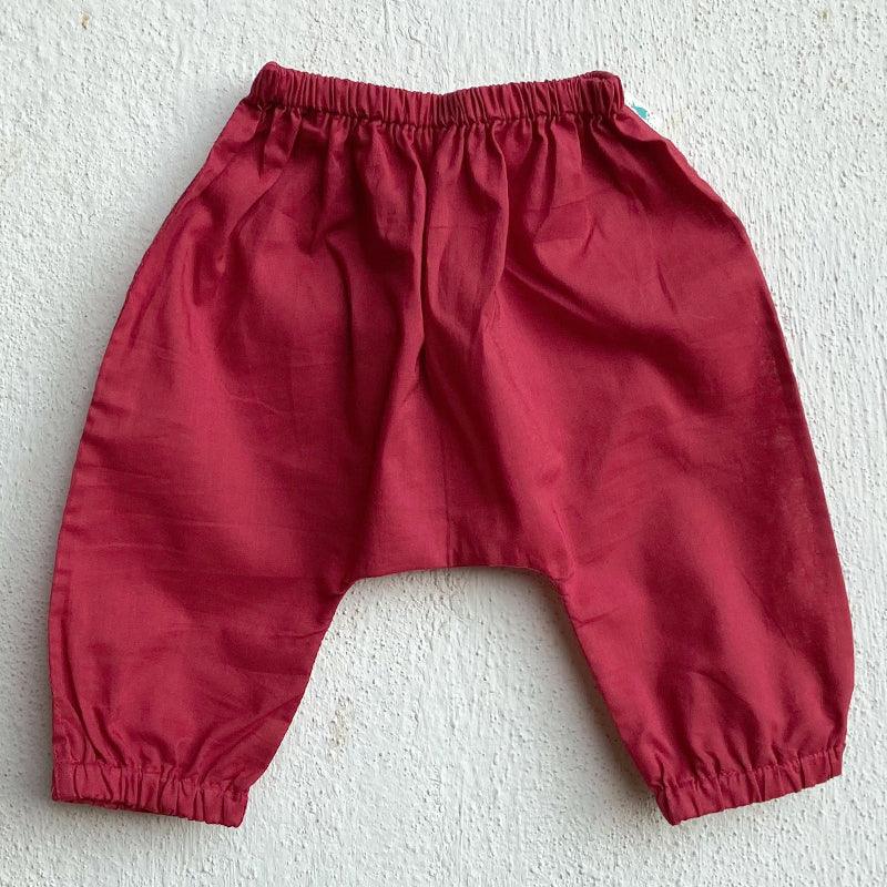 UNISEX ORGANIC KOI PEACH JHABLA WITH RED PANTS - Totdot