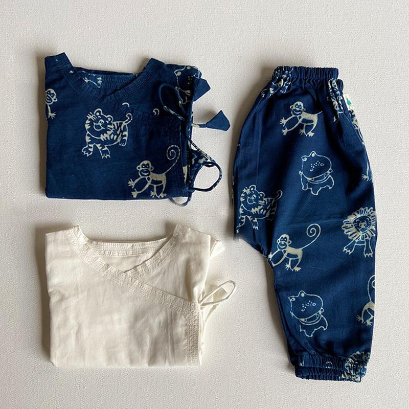 UNISEX ORGANIC ZOO BAG - ZOO AND WHITE ANGRAKHA + ZOO PANTS - Totdot