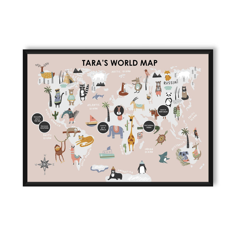 Wall Frame | My World Map - Totdot