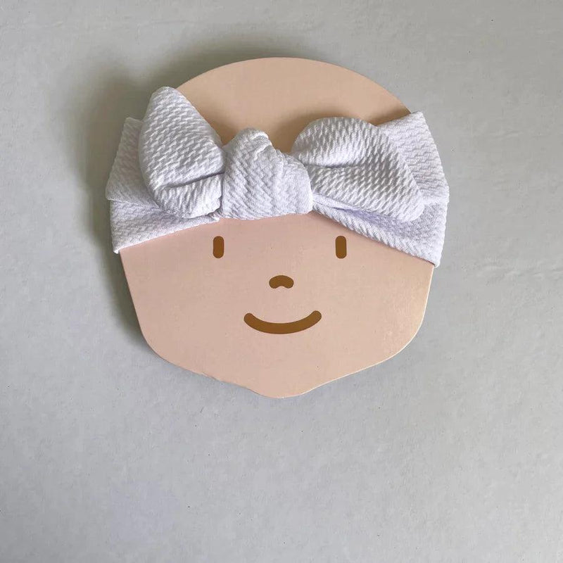 White Bow Headwrap for Babies - Totdot