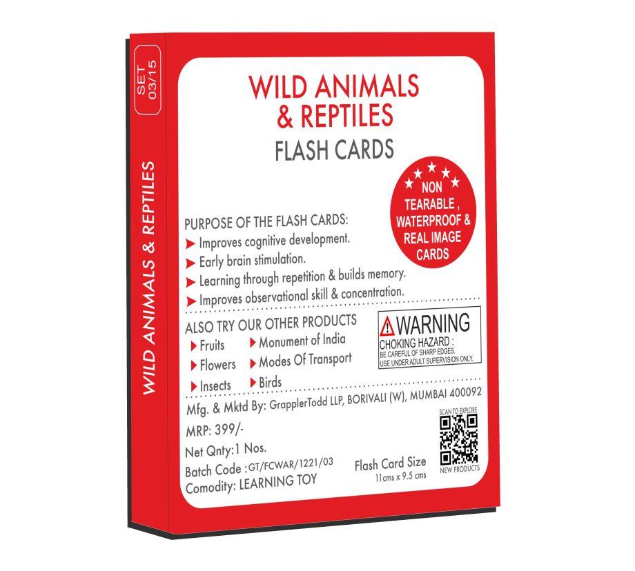 Wild Animals And Reptiles Flash Cards - Totdot