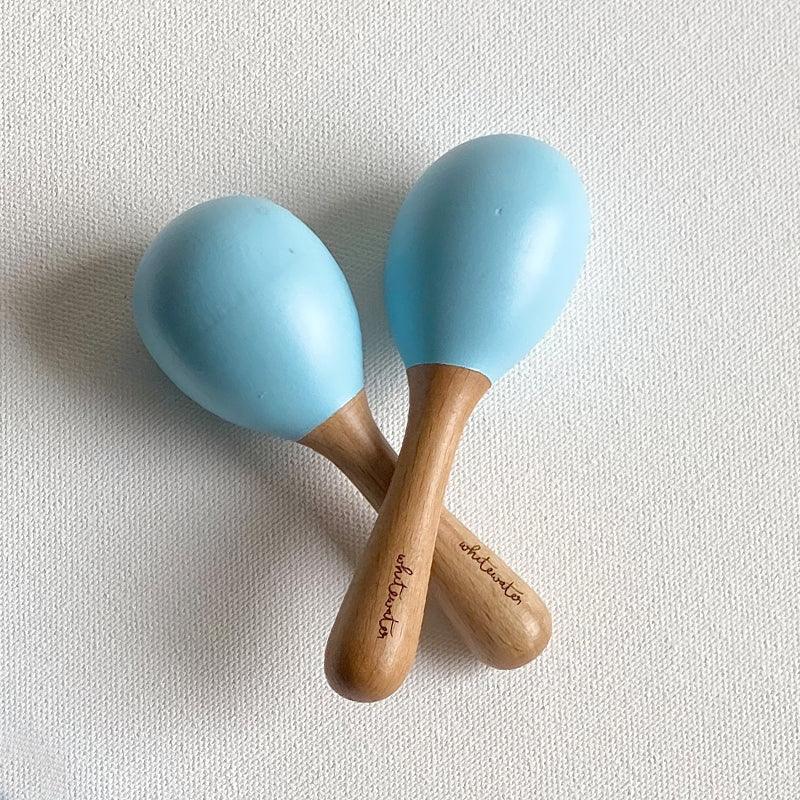 WOODEN MARACAS SET - BLUE - Totdot