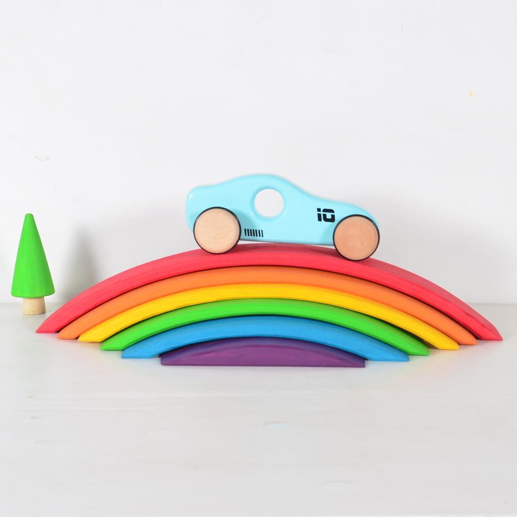 Wooden Nesting Rainbow Bridge - Totdot